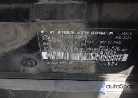 2024 Mitsubishi Outlander Es 2.5 2Wd from USA, damaged, VIN JA4J3UA8XRZ086699